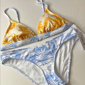 Hurley Two Piece Bikini Swimsuit Hawaiian Print Large